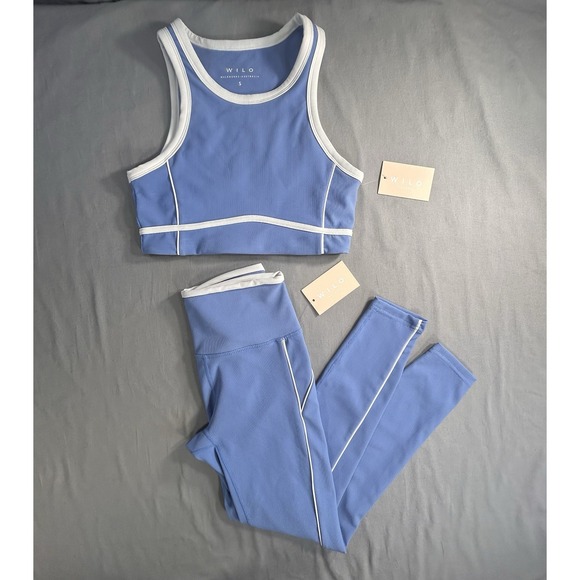 WILO The Label Sports Bra and Leggings Powder Blue 2 Piece Women's Small NEW - Picture 16 of 16